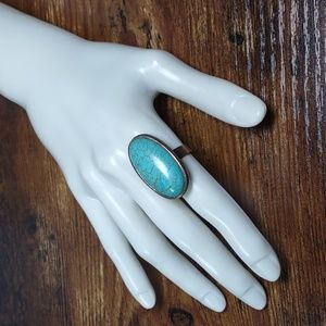 Turquoise Howlite Copper Ring